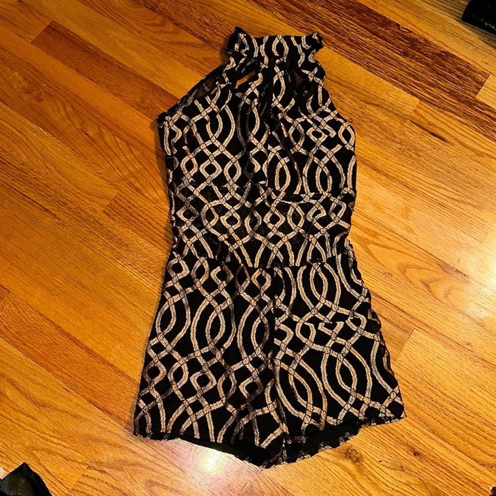 KELLÉ | Black & Gold Jazz Dance Costume Unitard